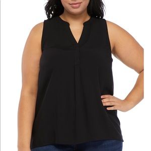 Crown & Ivy Plus Size Sleeveless Peasant Top